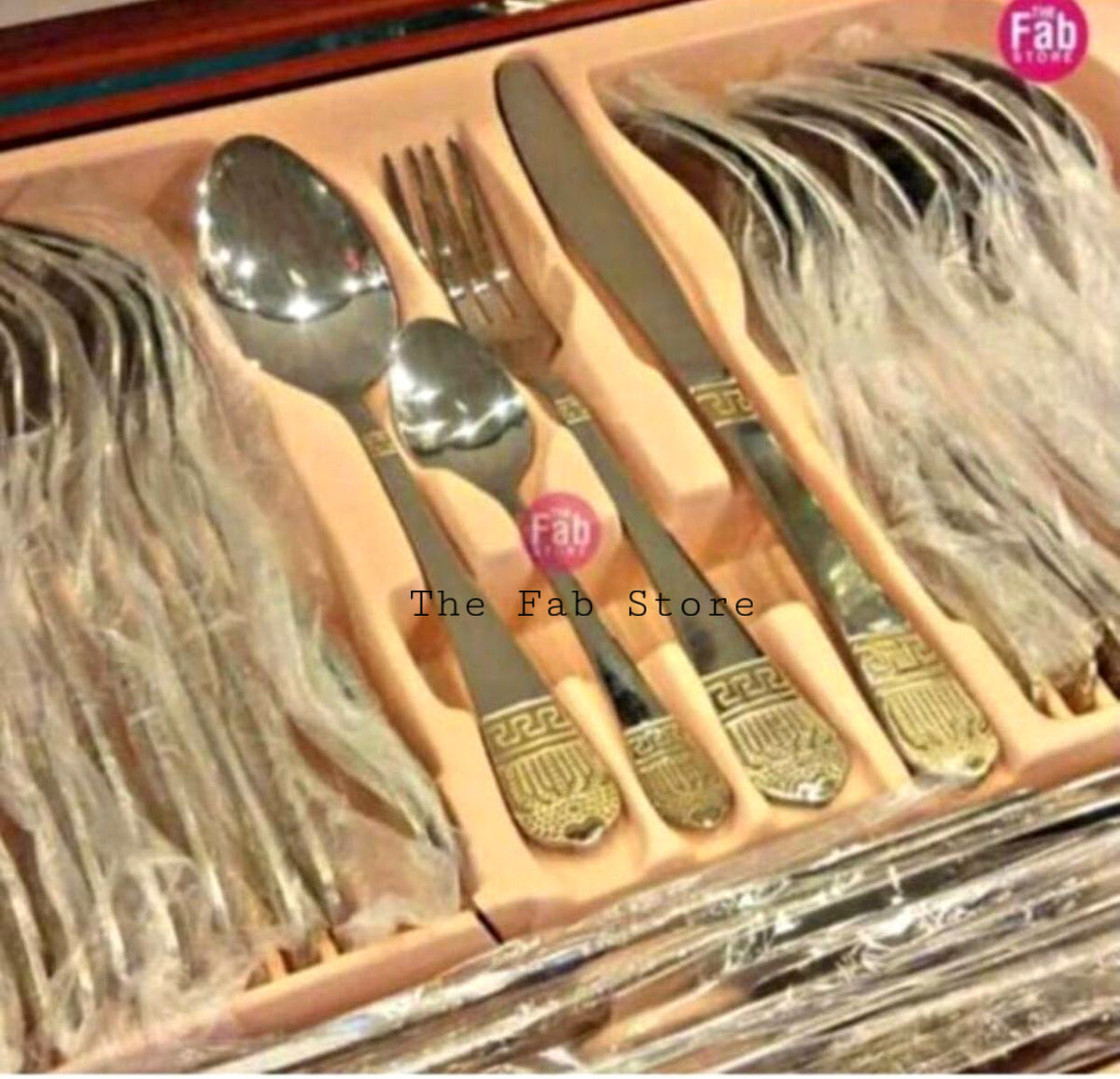 Versace cut 72pc cutlery set with breifcase The Fab Store