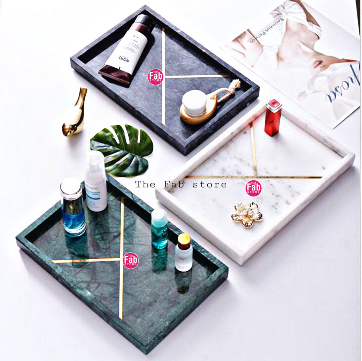 Marble vanity trays The Fab Store