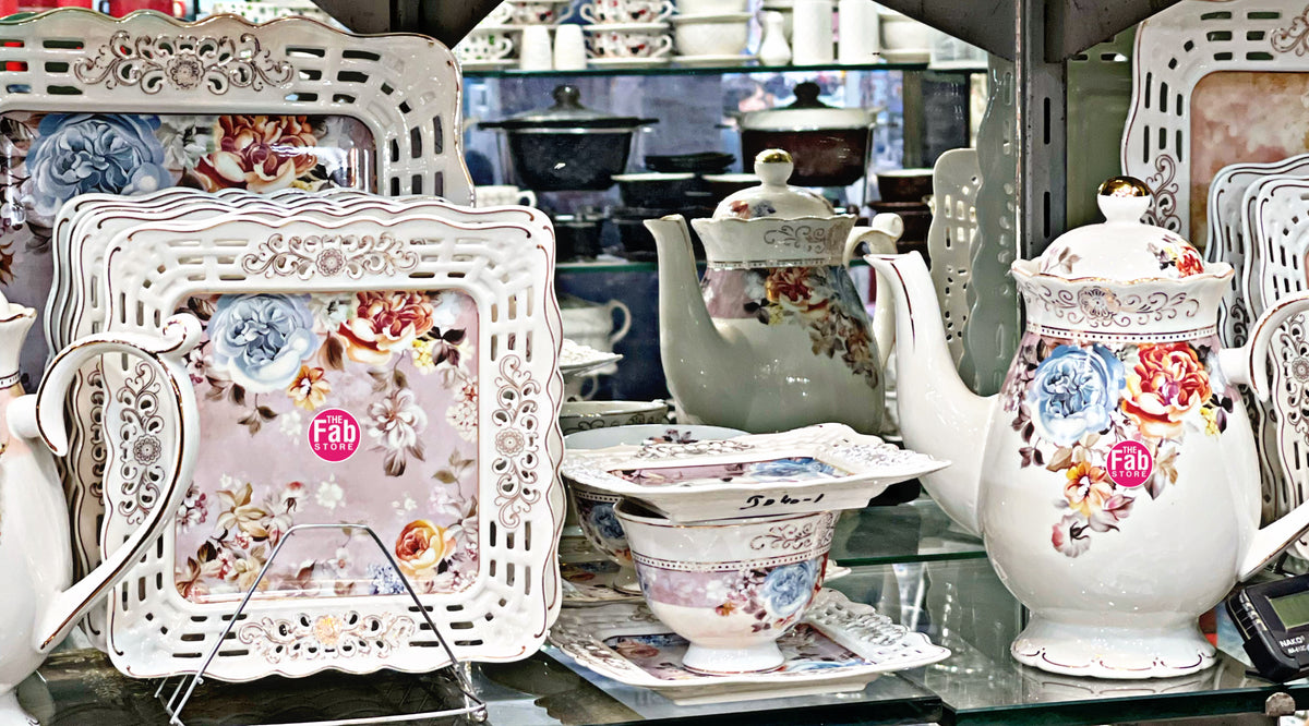 Floral 24pc Toray Gold Tea set The Fab Store